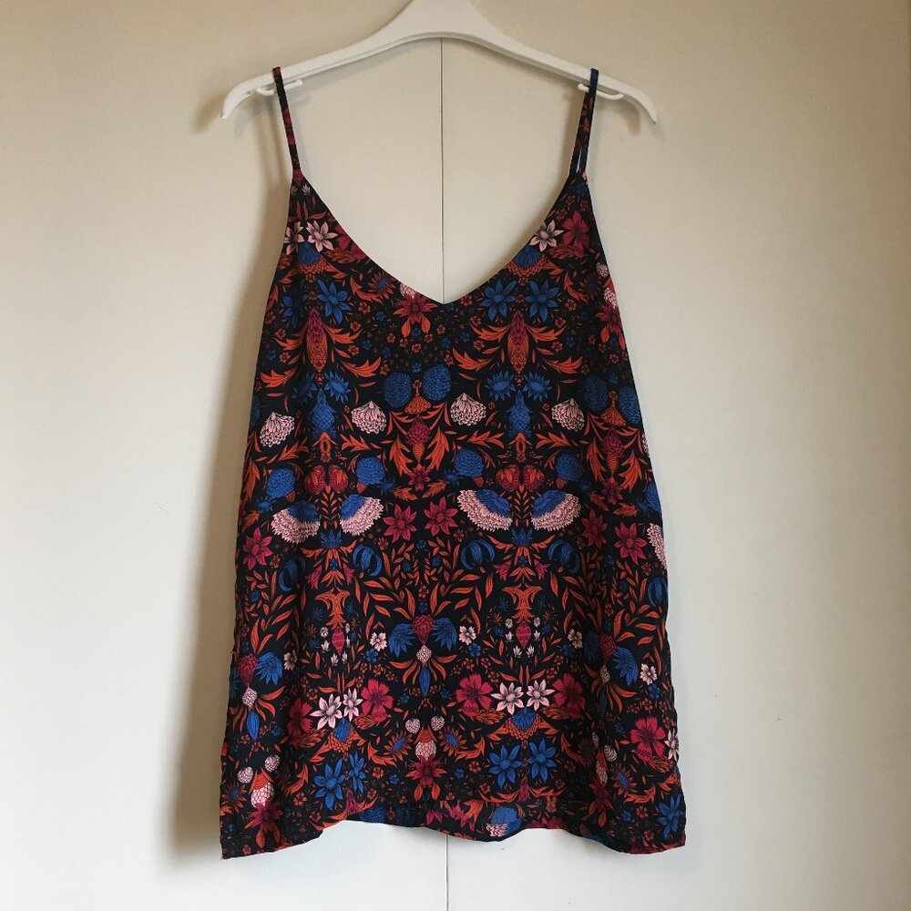 H&M Floral Patterned V-Neck Camisole in Black, Red, Blue, Pink